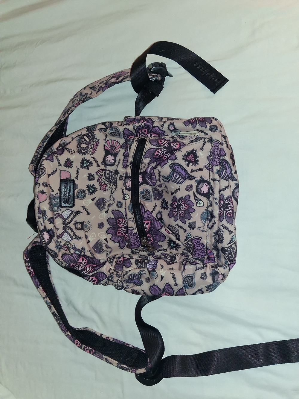 Stephy branded backpack, an illustrative design line often featuring whimsical
